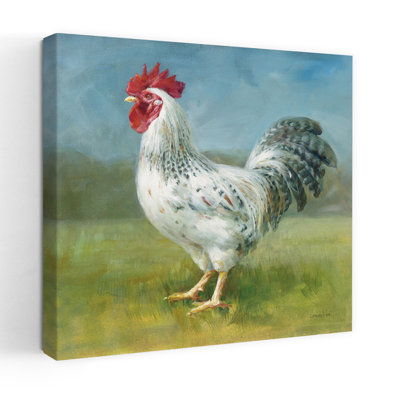 Art contemporain coq ivoire avec oiseaux