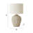 Takefumi Linen Drum Lamp Shade Stone Grey Ribbed Ceramic Small Table Lamp with Bulb-2094393056