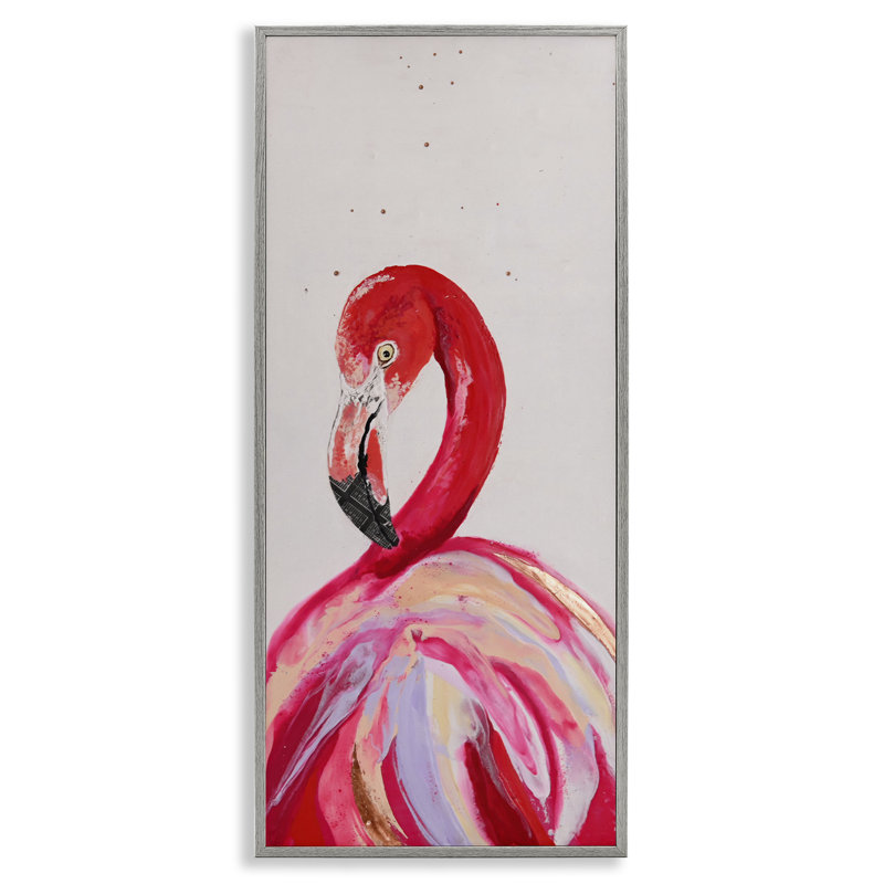 Art moderne de giclée encadrée de flamant moderne, design par Stacy Gresell, Estampe numérique Farmhouse, H 24 po x l 10 po