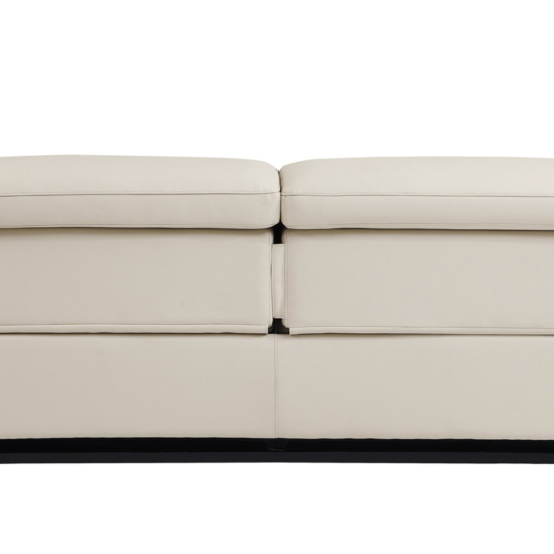 Cuir grainé avec fauteuil inclinable Global United, Beige