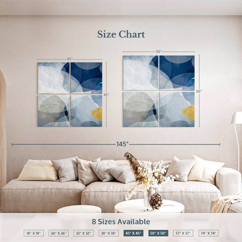 Avery Blue Bubbles I, 50" H x 50" W