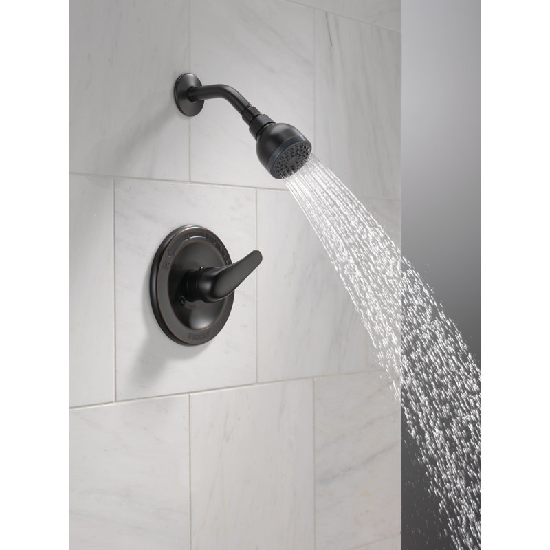 Garniture de douche à pression équilibrée avec poignée à levier unique, Bronze huilé