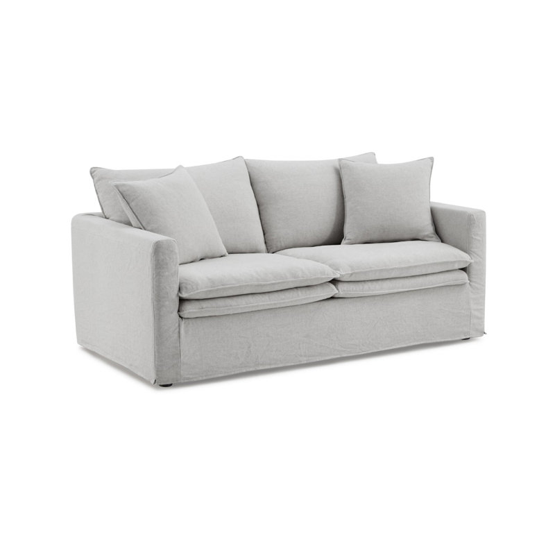 Causeuse transitionnelle l 68 po, gris clair, Gris clair