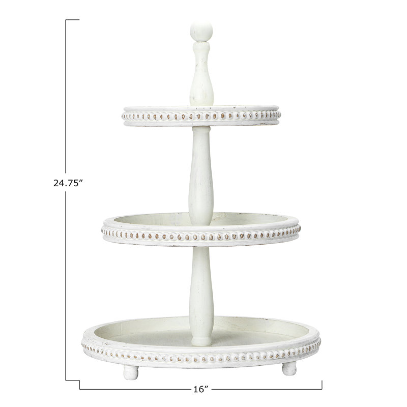 Alberts Wood Tray - Set of 3, White