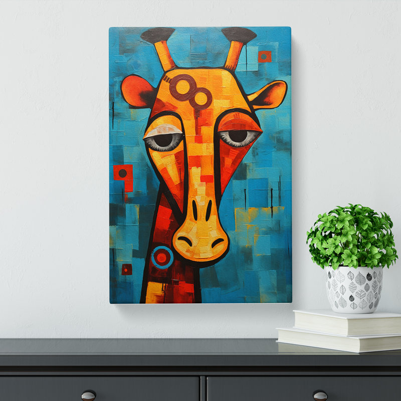 Giraffe Constructivism - Wrapped Canvas, 50cm H x 35cm W x 3cm D