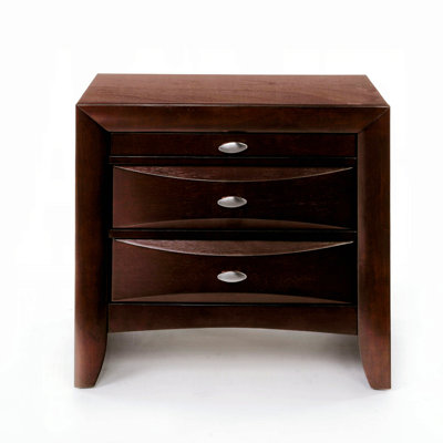 Nightstand With Storage Drawers And Pull Out Tray