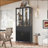 76.75'' Tall Display Cabinet With Double Glass Doors And LED Lights Steel Curio Cabinet For Collectibles Figures Trophies 3-Sided Glass Display Case For Home Office Study Stores Playroom-1470674459