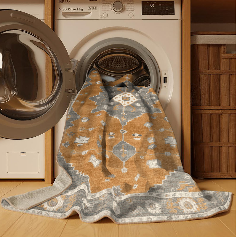 Tapis brun lavable à la machine