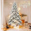 Arbre de Noël 6 pi avec 1100 extrémités, arbre à charnières enneigé réaliste PE + PVC-1184326808
