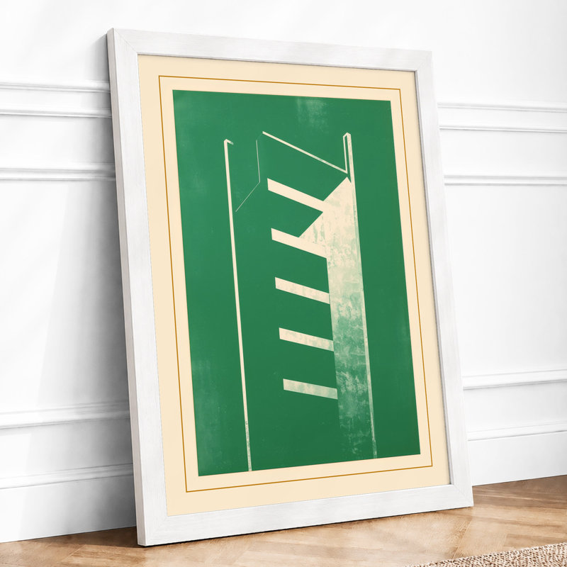 Vertical Structure Art Deco - Framed Print, A4 - 29.7 x 21.0 cm, White