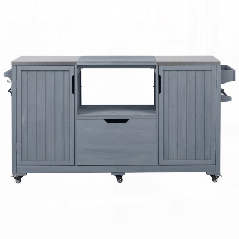 Îlot de cuisine 66,5 po pour l'extérieur, Bleu gris