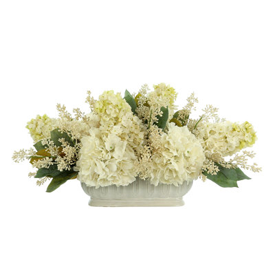 Hydrangea and Seeded Eucalyptus Centerpiece