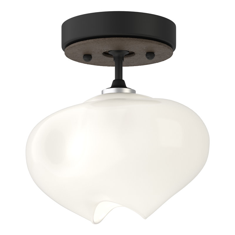 Ume Frosted Glass 1 - Light Semi Flush Mount, Black, Bronze