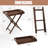 1 Pcs Solid Teak Wood Tray Table 28" High Folding Table With Removable Tray Top