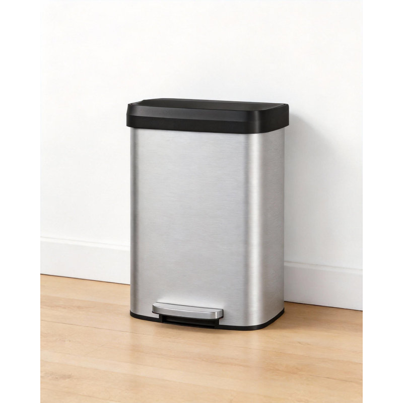 Poubelle à pédale en métal avec couvercle, Acier Inoxydable, 21,1 gallons