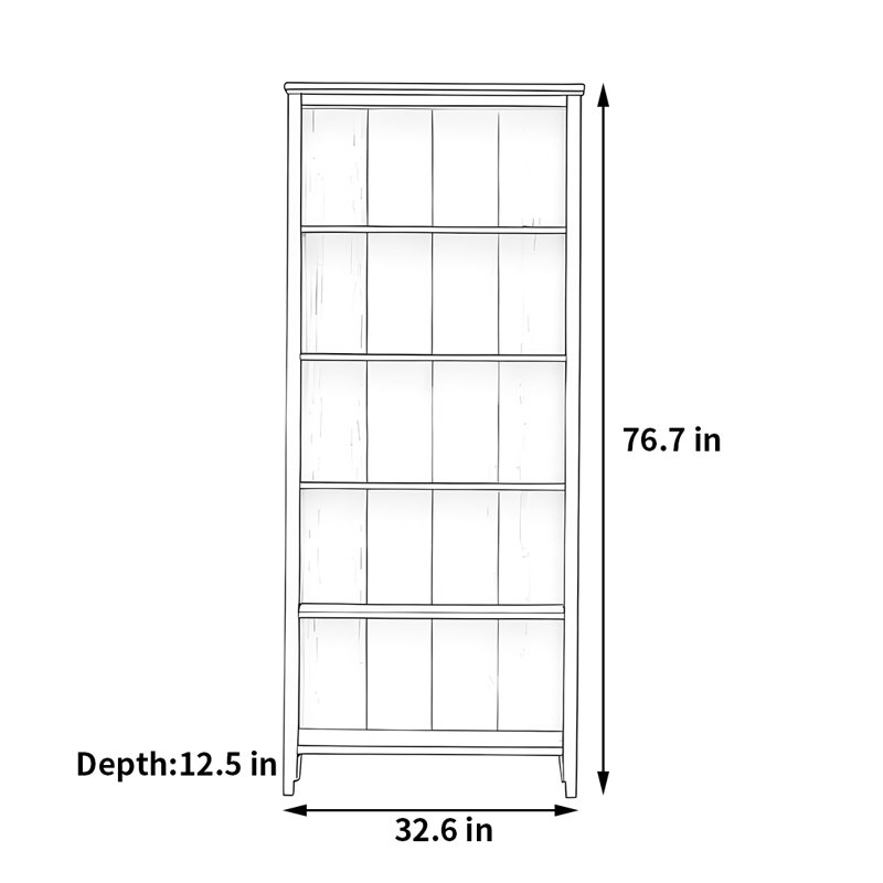 Castiglia, (5 tablettes) H 76,7 po x l 32,6 po x P 12,5 po