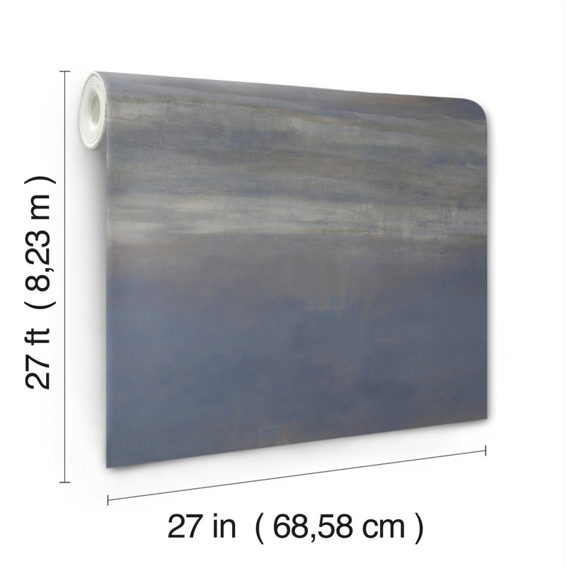 Rouleau de papier peint 27 pi x 27 po Serene Reflection, Marine