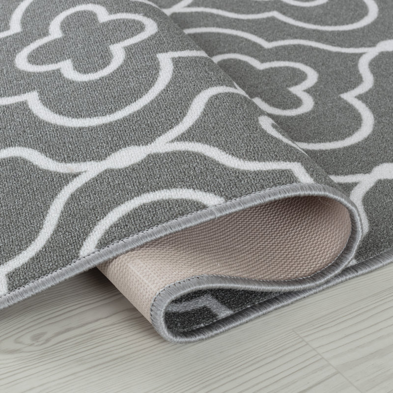 Havana Club Floral Trellis Anti Slip Washabale Hallway-Passage Corridor Kitchen Non Slip Doormats, Rectangle 40 x 60 cm, Grey