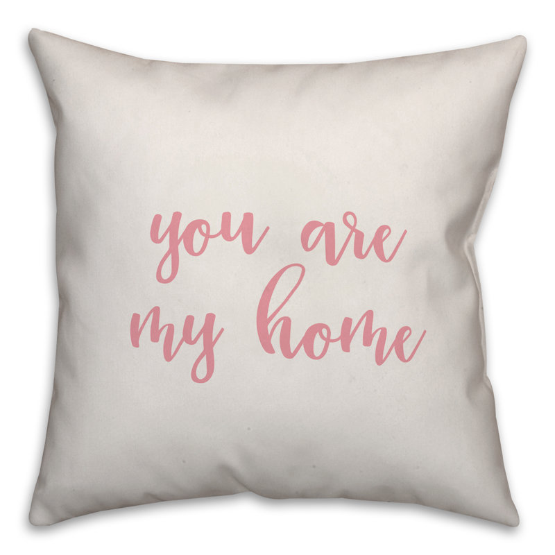  Coussin You You My Home, Coussin décoratif, Blanc / rose