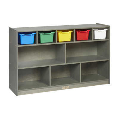 ECR4Kids 5+5 Cubby and Storage Mobile Cabinet with 5 Scoop Front Bins, Kids Furniture