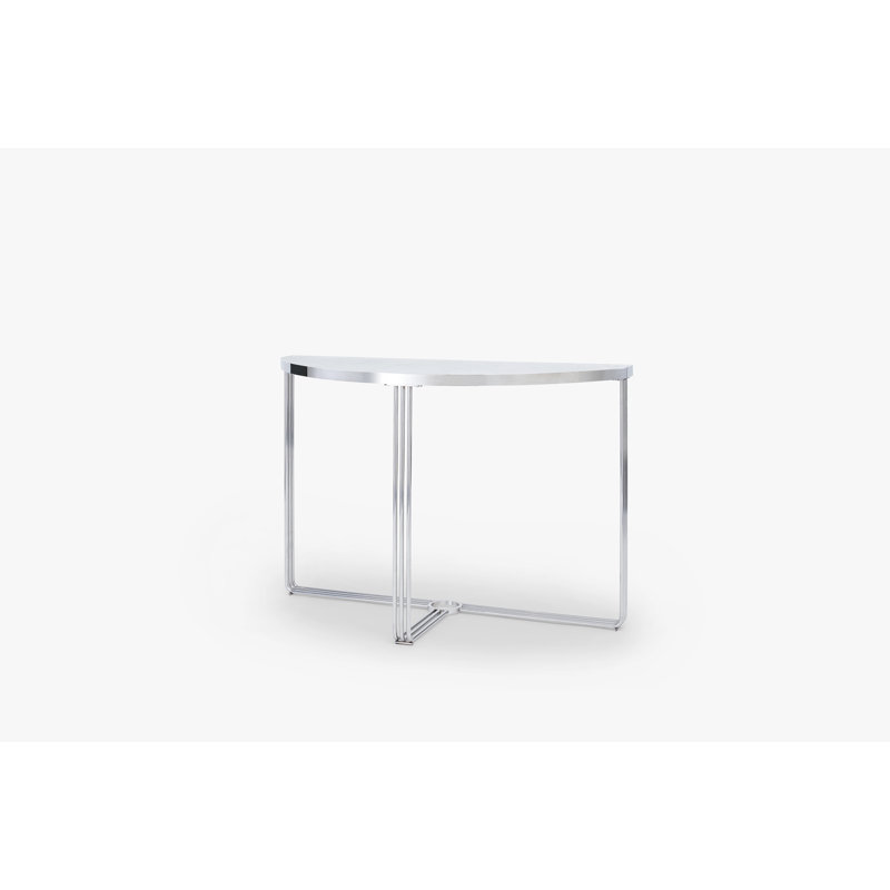 Ariss Console Table, Chrome, White