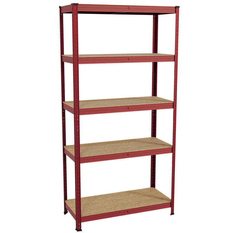 Vida Metal Height -Adjustable Shelving Unit, Red, Standard
