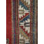 Tapis unique rouge / bleu sarcelle / beige 5 pi x 6 pi 7 po années 1900
