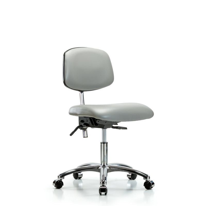 Koa Vinyl Task Chair, Casters, Dove, Included
