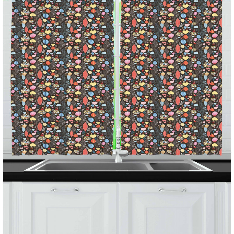 Floral Tailored Kitchen Curtain