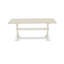 Ensemble de mobilier de salle à manger 7 pièces composé d'une table de salle à manger rectangulaire avec pieds en X et 6 chaises rembourrées en tissu Shitake, lin brossé blanc-198682141-198649643-198649637