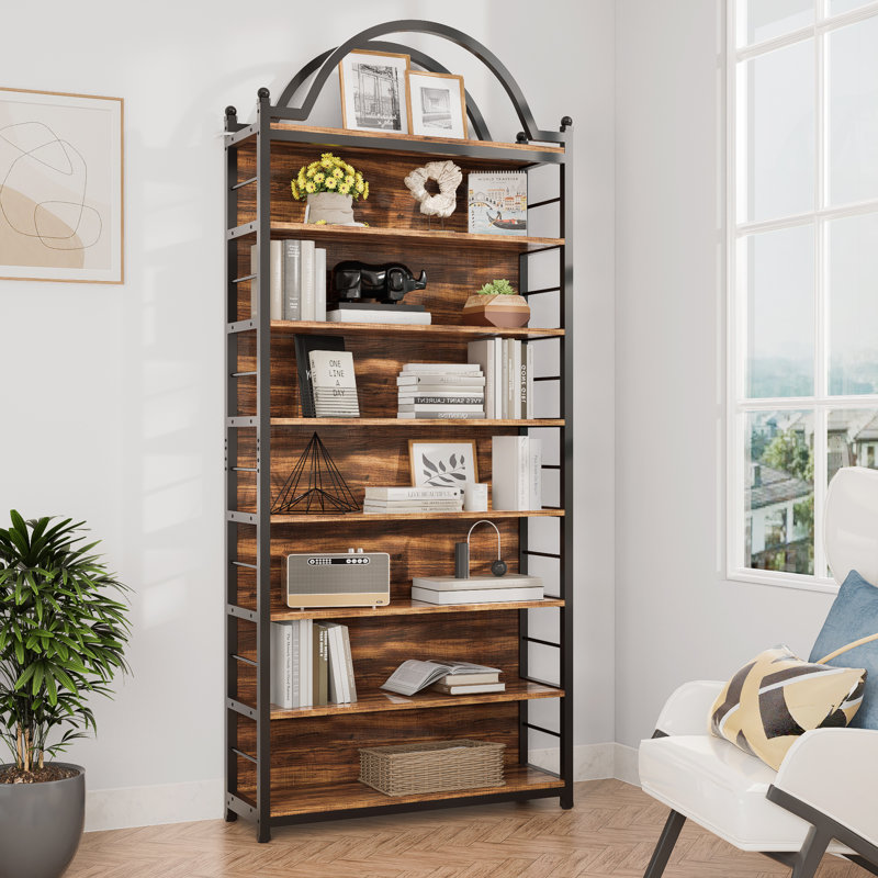 Étagère de rangement à 8 niveaux pour CD, armoire de jeu vidéo CD avec 7 tablettes et 78,7 po de hauteur, Noir brun