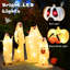 Ensemble de 4 fantômes d'Halloween en tissu blanc avec lumières rouges et blanches