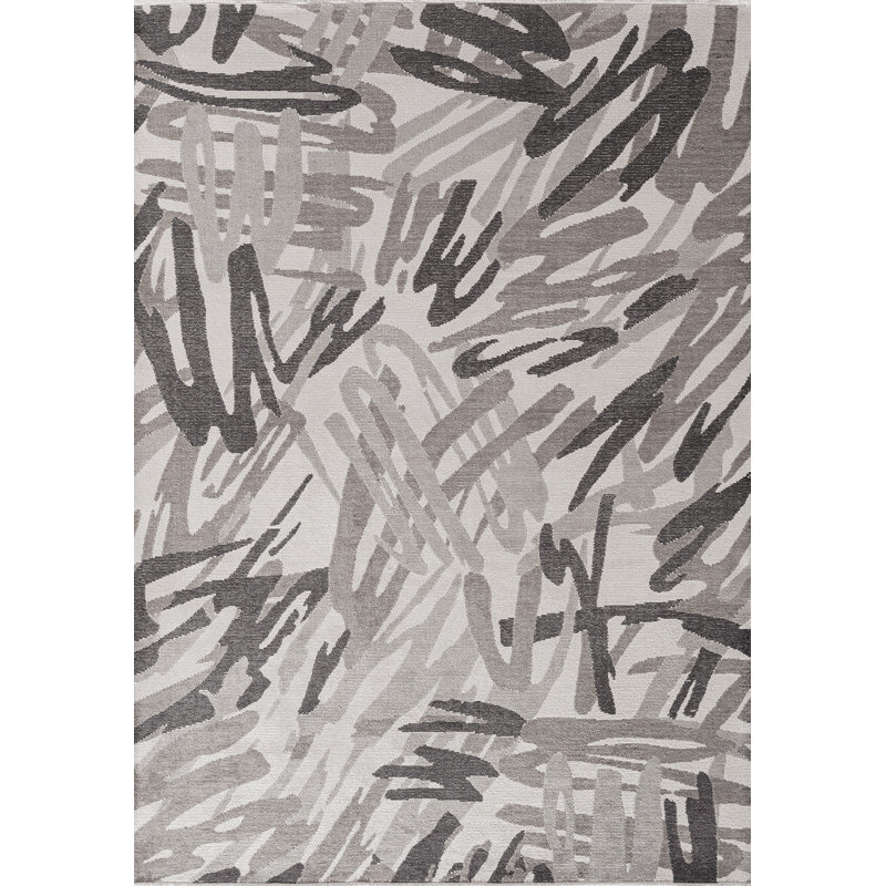 Danchak Abstract Hand Loom Indoor / Outdoor Area Rug, Rectangle 5'3" x 7'6"
