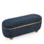 Dark Blue Storage Seat With Construction, For Bedroom, Living Room, Entryway Upholstered Bench, Providing Extra In