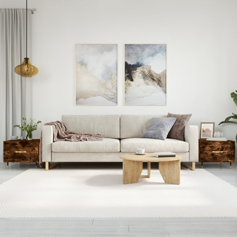 Four Leg Coffee Table with Storage, smoked oak