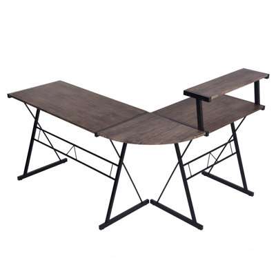 Hillsborough L-Shaped Metal Base Writing Desk