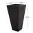 13" Cast Stone Planter In Black For Outdoor - Tapered, Construction, 12.62" X 25.42 Planter, To Fading,-1807984862