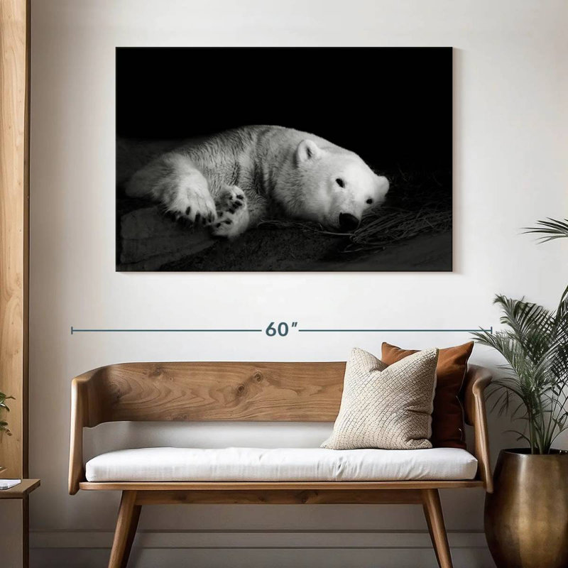 Sleepy Polar Bear, 32" H x 48" W