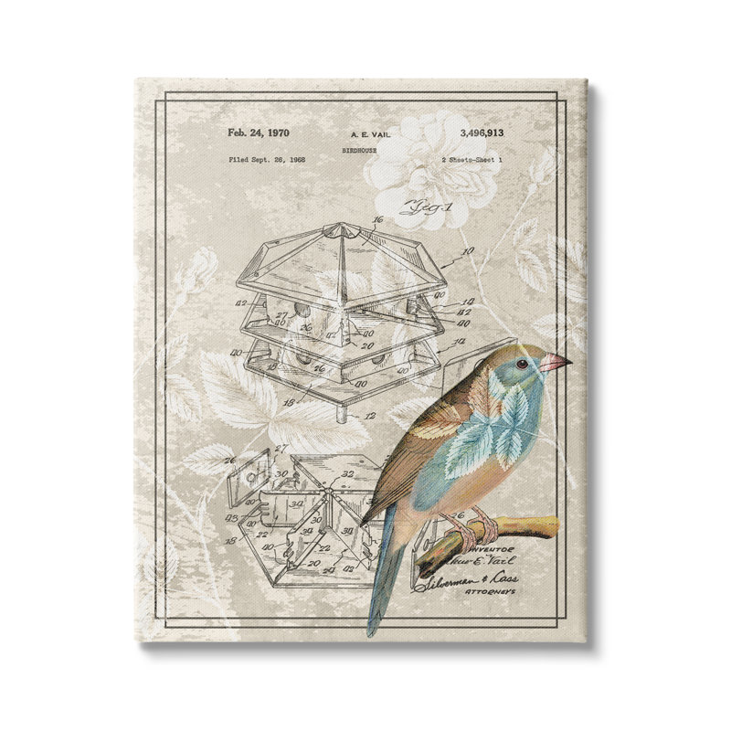 Oiseau bleu par Daphne Polselli, Toile tendue, H 48 po x l 36 po
