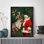 Père Noël rétro noir encadré avec art mural de style rétro
