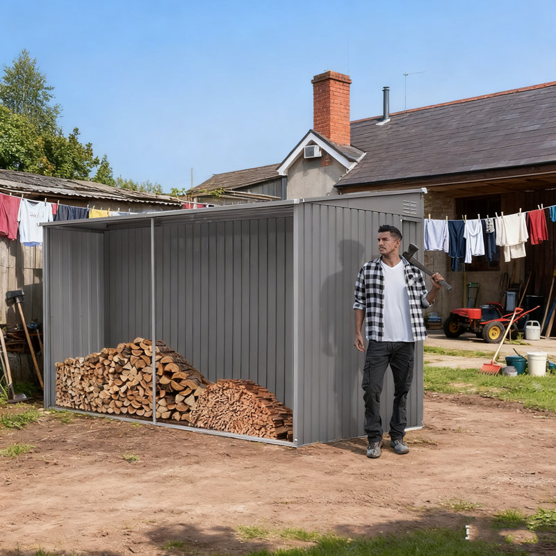 14ft×12ft 2-in-1 Outdoor Storage Shed | Two Integrated Punched Vents (sun-resistant, No Deterioration), Apex Roof | Fits Winter Outdoor/garden/yard (tool & Firewood Storage) | Top-rated Outdoor Storage, Must-have Winter Shed