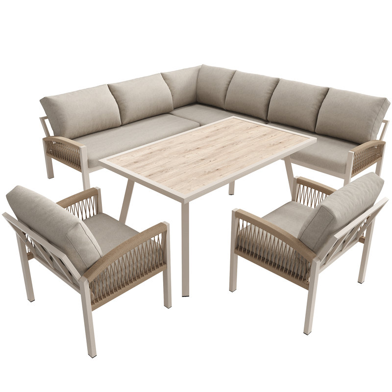 Garden Lounge Set For 8 People, Beige, Beige