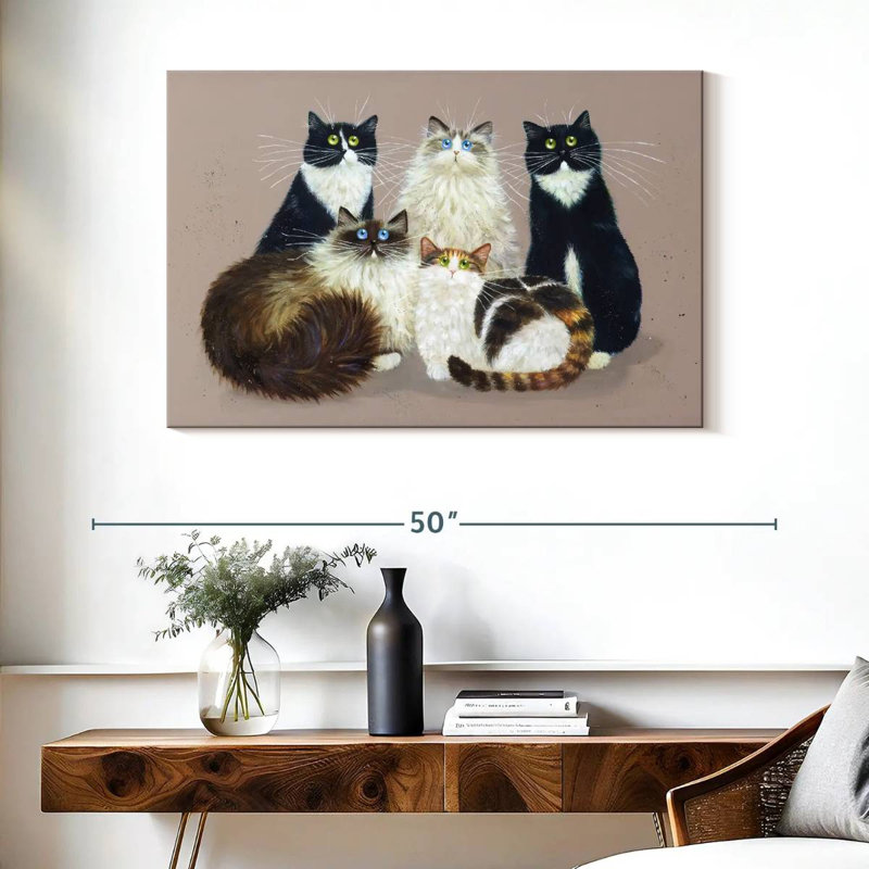 Brampt Five Cat Gang, 26" H x 39" W