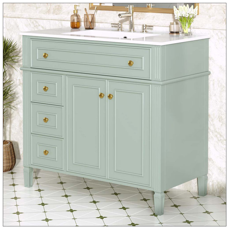 Meuble-lavabo 36 po avec lavabo, Green