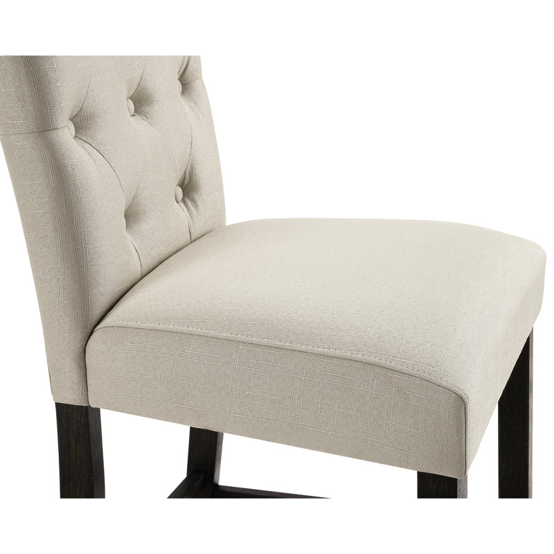 Chaises à hauteur de comptoir brun clair, pieds en bois doux de 2 sièges brun clair et bois massif, Tanné