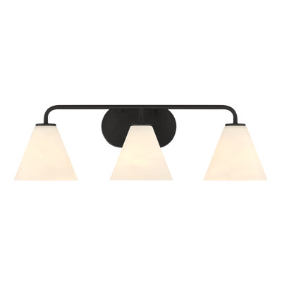 Éclairage pour salle de bain 3 lumières Blair en noir mat