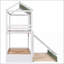 Double sur simple pin massif & amp; Lit superposé en MDF avec glissière convertible Lit gigogne - Blanc / Vert