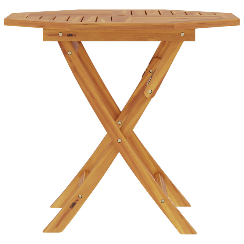 Curson Teak Folding Outdoor Bistro Table With Umbrella Hole , 85cm cm W 85cm cm D