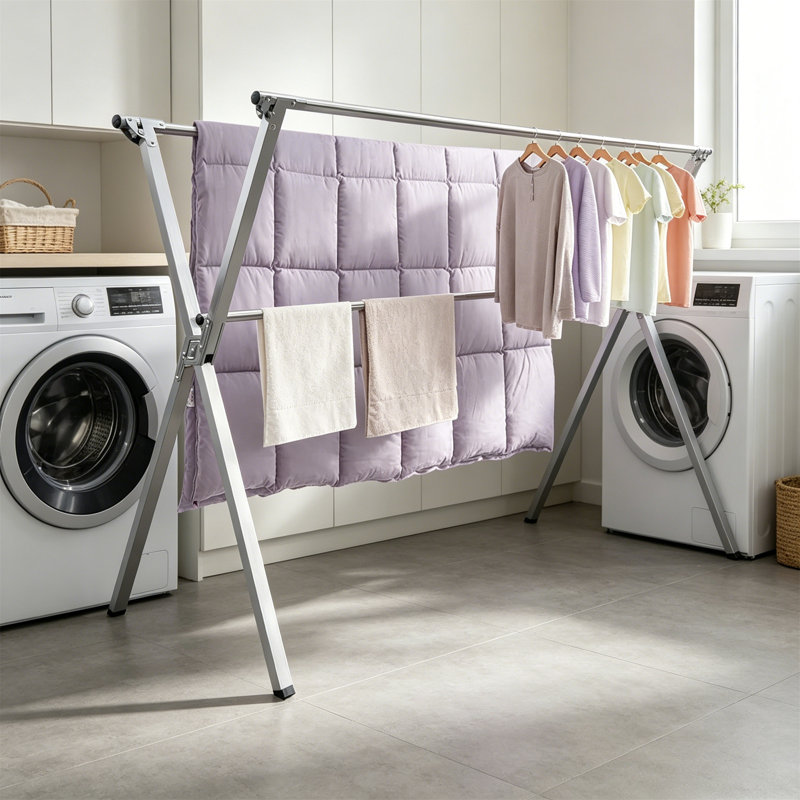 Séchoir à linge pliable portatif, séchoir à vêtements robuste avec 20 crochets, 79,55 po