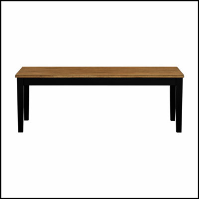 2-Tone Black Finish Wooden Bench For Modern Farmhouse, Space-Saving And Durable Seating Solution